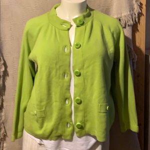 Green cotton cardigan by Lane Bryant